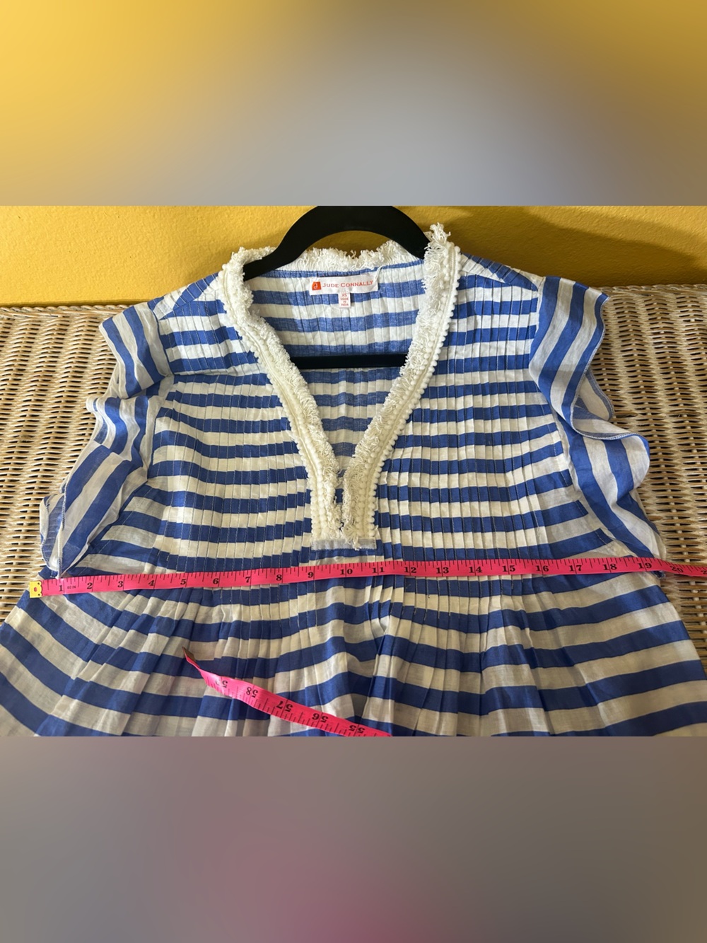 Jude Connally Blue & White Stripe Cotton Tunic Dress | XS | Coastal Resort #143 - Picture 8 of 9